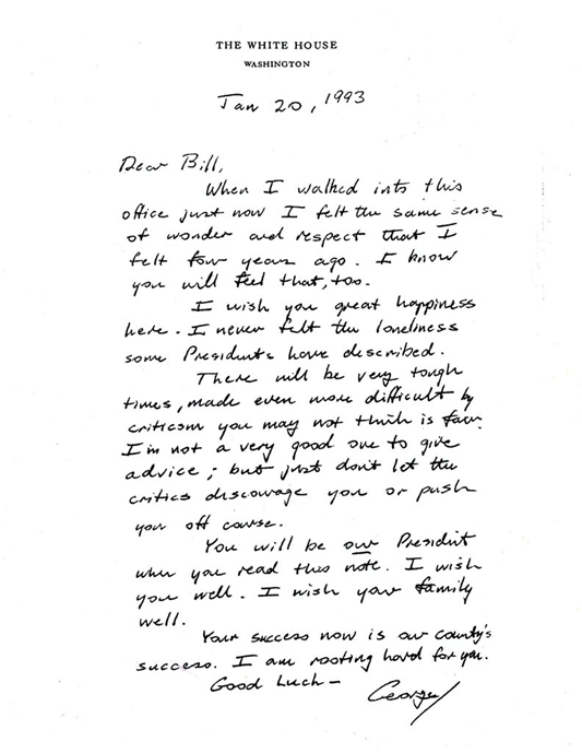 White house letter that reads 