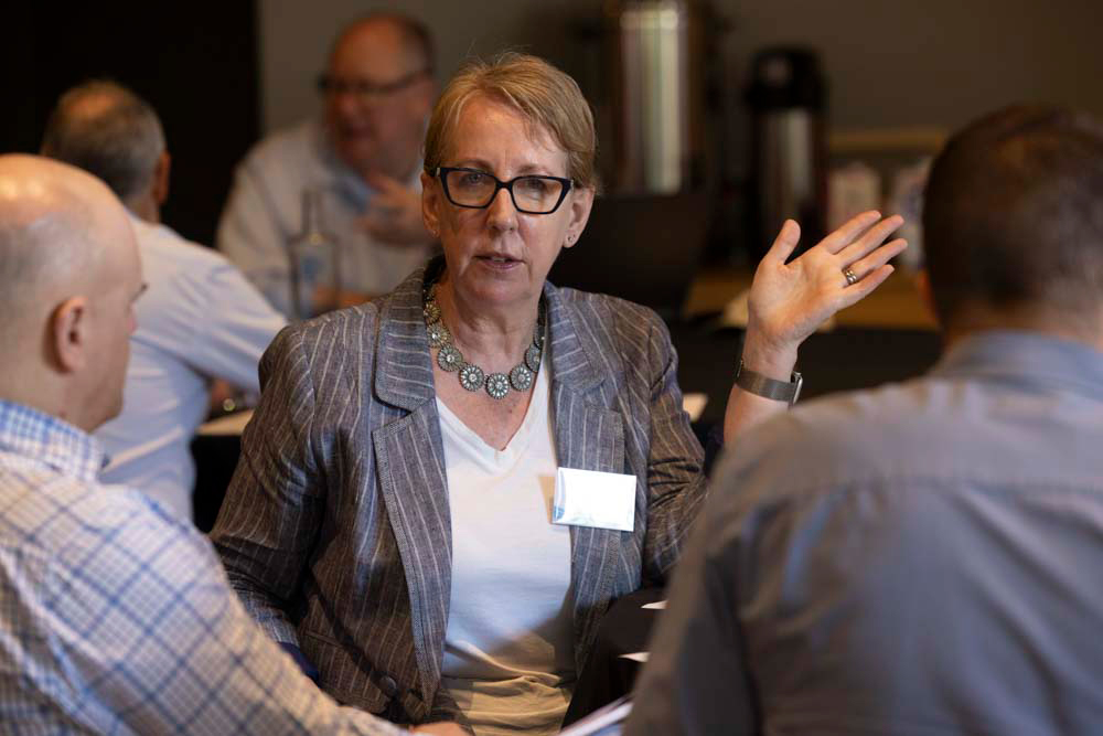 Kate Duff leading table discussion